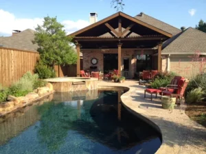 small pool and patio