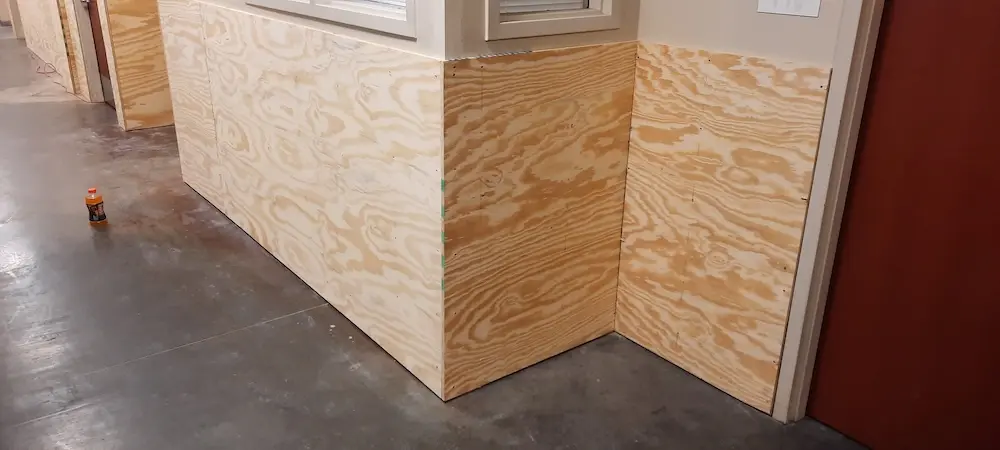 kitchen remodel project with marble countertops and tile backsplash and new white shaker kitchen cabinets