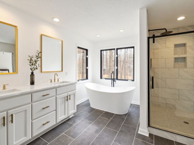 kitchen renovation with new backsplash and kitchen island installed in Plano house